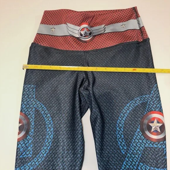 Drakon Captain America Leggings Workout Compression Womens One Size Thick Marvel - Picture 10 of 11